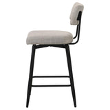 Levine Fabric Upholstered Swivel Counter Chair Cream (Set of 2) | Ivory | Shell / Matte Black | 193189CRM