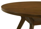Mueller 48-inch Round Mindi Veneer Dining Table Brown | Brown | 193580