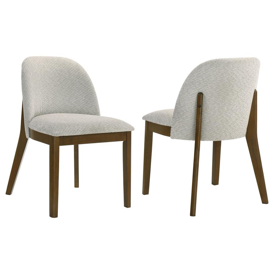 Mueller Upholstered Dining Side Chair Brown and Beige (Set of 2) | Beige | Brown | 193582