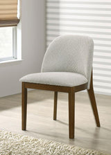 Mueller Upholstered Dining Side Chair Brown and Beige (Set of 2) | Beige | Brown | 193582