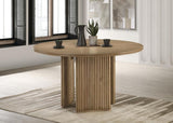 Adina 53-inch Round Wood Dining Table Distressed Light Brown | Brown | Distressed Light Brown | 193610