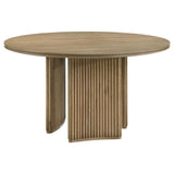 Adina 53-inch Round Wood Dining Table Distressed Light Brown | Brown | Distressed Light Brown | 193610