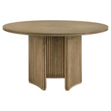 Adina 53-inch Round Wood Dining Table Distressed Light Brown | Brown | Distressed Light Brown | 193610