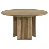 Adina 53-inch Round Wood Dining Table Distressed Light Brown | Brown | Distressed Light Brown | 193610