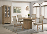 Adina 53-inch Round Wood Dining Table Distressed Light Brown | Brown | Distressed Light Brown | 193610