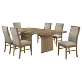 Adina 7-piece Extension Dining Set Distressed Light Brown | 193611-S7