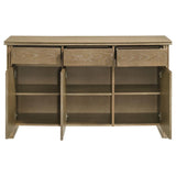 Adina 3-door 59-inch Sideboard Server Distressed Light Brown | Brown | Distressed Light Brown | 193615