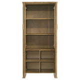 Adina 77-inch Tall Display Cabinet Distressed Light Brown