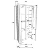Adina 77-inch Tall Display Cabinet Distressed Light Brown | Brown | Distressed Light Brown | 193616