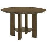 Ottowa 47-inch Round Wood Dining Table with Shelf Brown | King | Brown | 193660