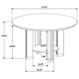 Ottowa 47-inch Round Wood Dining Table with Shelf Brown | King | Brown | 193660