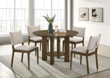 Ottowa 47-inch Round Wood Dining Table with Shelf Brown | King | Brown | 193660