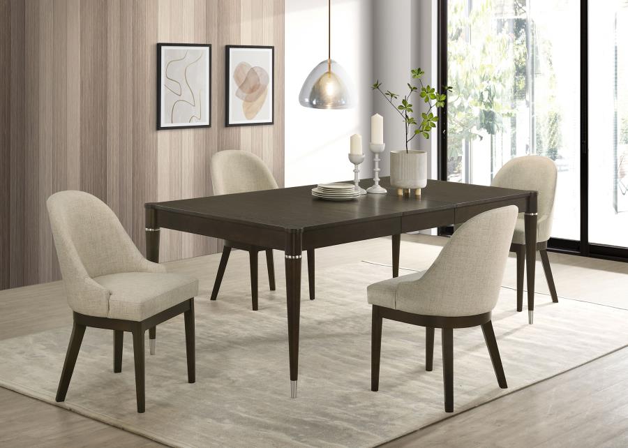 Reseda 5-piece Rectangular Dining Set Ash Brown | Beige | Beige / Ash Brown | 193671-S5