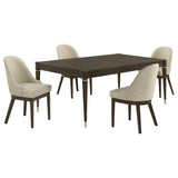 Reseda 5-piece Rectangular Dining Set Ash Brown | Beige | Beige / Ash Brown | 193671-S5