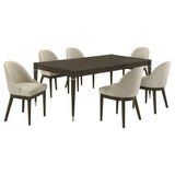 Reseda 7-piece Rectangular Dining Set Ash Brown | Beige | Beige / Ash Brown | 193671-S7
