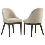 Reseda Upholstered Dining Side Chair Beige (Set of 2) | King | Beige | Beige / Ash Brown | 193672