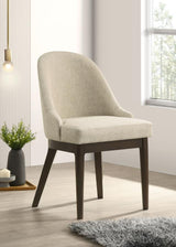 Reseda Upholstered Dining Side Chair Beige (Set of 2) | King | Beige | Beige / Ash Brown | 193672
