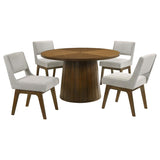 Galindo 5-piece 52-inch Round Dining Set Light Grey and Walnut | Brown | Walnut / Light Grey | 193750-S5A