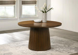 Galindo 52-inch Round Walnut Veneer Dining Table Walnut | King | Brown | Walnut | 193750