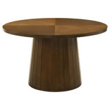 Galindo 52-inch Round Walnut Veneer Dining Table Walnut | King | Brown | Walnut | 193750
