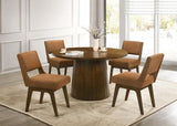 Galindo 52-inch Round Walnut Veneer Dining Table Walnut | King | Brown | Walnut | 193750