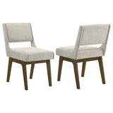 Galindo Upholstered Dining Side Chair Light Grey (Set of 2) | Grey | Light Grey / Walnut | 193752GRY