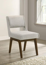 Galindo Upholstered Dining Side Chair Light Grey (Set of 2) | Grey | Light Grey / Walnut | 193752GRY