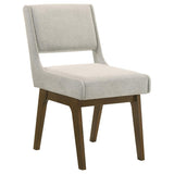 Galindo Upholstered Dining Side Chair Light Grey (Set of 2) | Grey | Light Grey / Walnut | 193752GRY