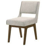 Galindo Upholstered Dining Side Chair Light Grey (Set of 2) | Grey | Light Grey / Walnut | 193752GRY