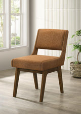 Galindo Upholstered Dining Side Chair Nutmeg (Set of 2) | Brown | Nutmeg / Walnut | 193752NMG