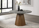 Franklin 50-inch Round Dining Table Grey and Dark Oak | King | Grey | Grey / Dark Brown | 193820