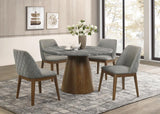Franklin 50-inch Round Dining Table Grey and Dark Oak | King | Grey | Grey / Dark Brown | 193820