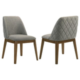 Franklin Upholstered Dining Side Chair Grey (Set of 2) | Grey | Grey / Dark Brown | 193822