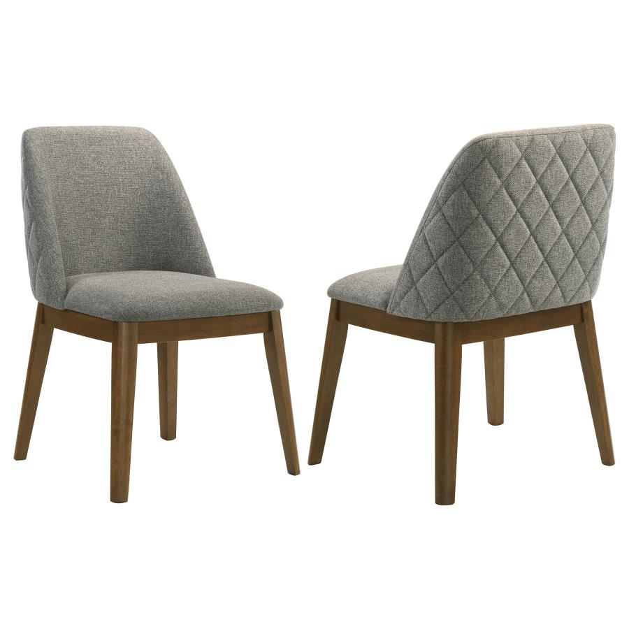 Franklin Upholstered Dining Side Chair Grey (Set of 2) | Grey | Grey / Dark Brown | 193822