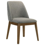 Franklin Upholstered Dining Side Chair Grey (Set of 2) | Grey | Grey / Dark Brown | 193822