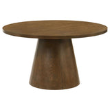 Franklin 54-inch Round Wood Pedestal Base Dining Table Dark Brown | Brown | Dark Brown | 193830
