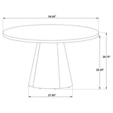 Franklin 54-inch Round Wood Pedestal Base Dining Table Dark Brown | Brown | Dark Brown | 193830