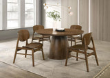 Franklin 54-inch Round Wood Pedestal Base Dining Table Dark Brown | Brown | Dark Brown | 193830