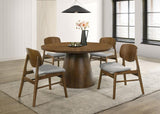 Franklin 54-inch Round Wood Pedestal Base Dining Table Dark Brown | Brown | Dark Brown | 193830