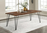 Neve 80-inch Live Edge Dining Table Grey Sheesham | Brown | Grey Sheesham | 193861