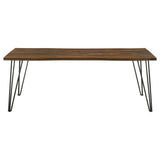 Neve 80-inch Live Edge Dining Table Grey Sheesham | Brown | Grey Sheesham | 193861