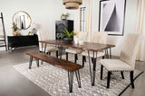 Neve 80-inch Live Edge Dining Table Grey Sheesham | Brown | Grey Sheesham | 193861