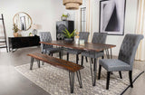 Neve 80-inch Live Edge Dining Table Grey Sheesham | Brown | Grey Sheesham | 193861