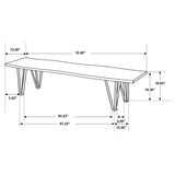 Neve Live Edge Wood Dining Bench Hairpin Legs Grey Sheesham | Brown | Grey Sheesham | 193863