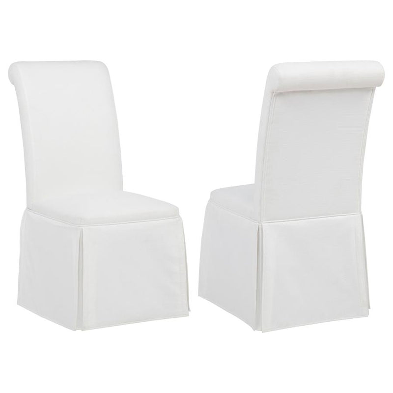 Shawna Upholstered Skirted Side Chair Black (Set of 2)
