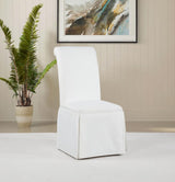 Shawna Upholstered Skirted Side Chair White (Set of 2) | White | 193912WHT