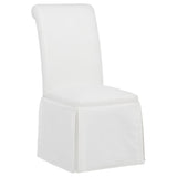 Shawna Upholstered Skirted Side Chair White (Set of 2) | White | 193912WHT