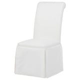 Shawna Upholstered Skirted Side Chair White (Set of 2) | White | 193912WHT
