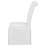 Shawna Upholstered Skirted Side Chair White (Set of 2) | White | 193912WHT