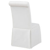 Shawna Upholstered Skirted Side Chair White (Set of 2) | White | 193912WHT